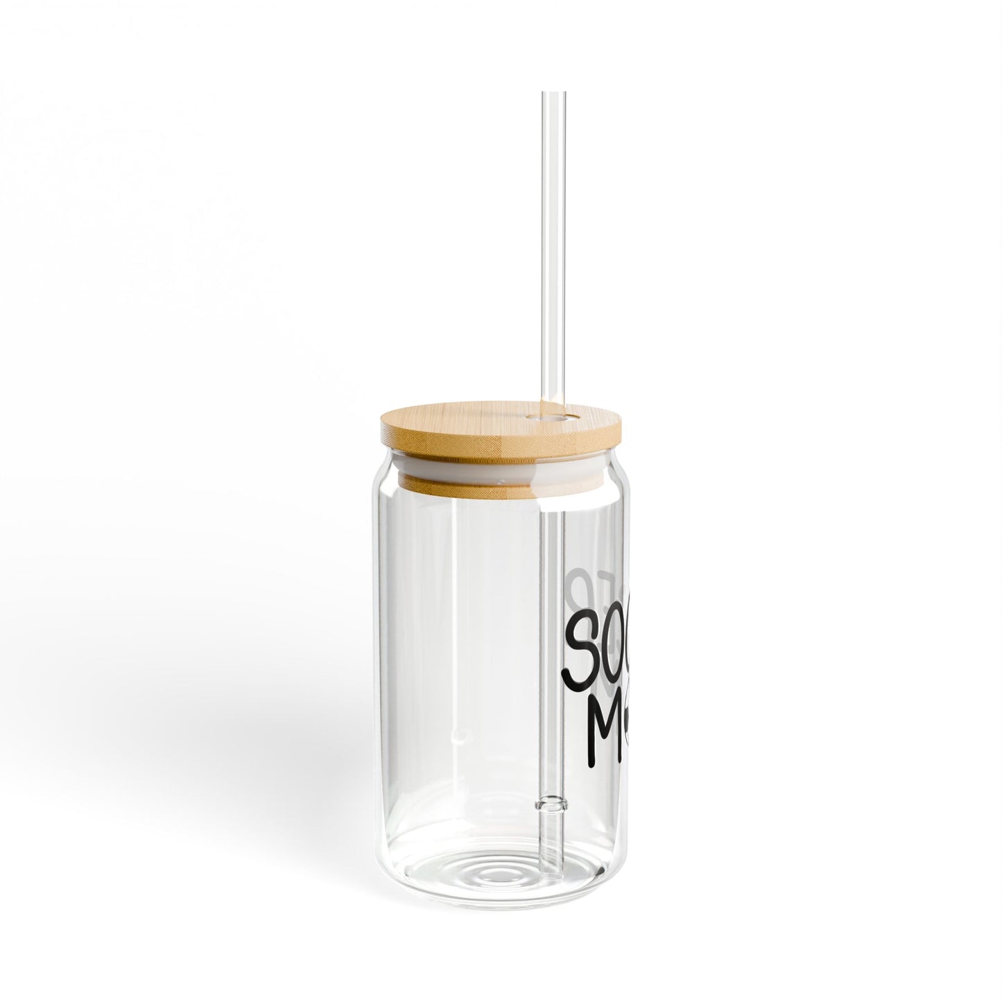 Soccer Mom Sipper Glass 16 oz with Lid & Straw, great for iced coffee
