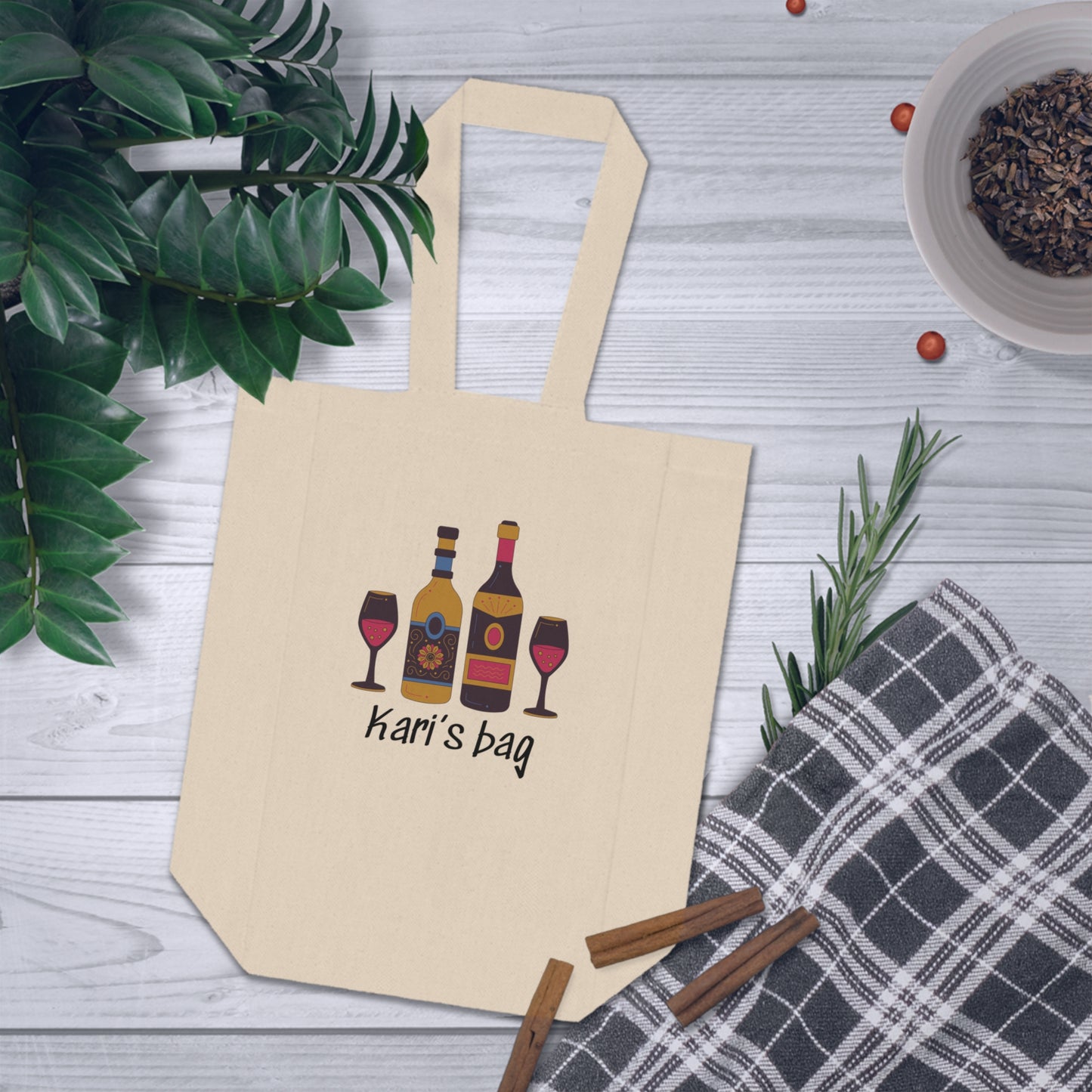 Personalized Double Wine Tote Bag, Eco-Friendly Wine Holder, Perfect for Wine Lovers, Gift for Hostess, Wine Tasting Events, Birthday