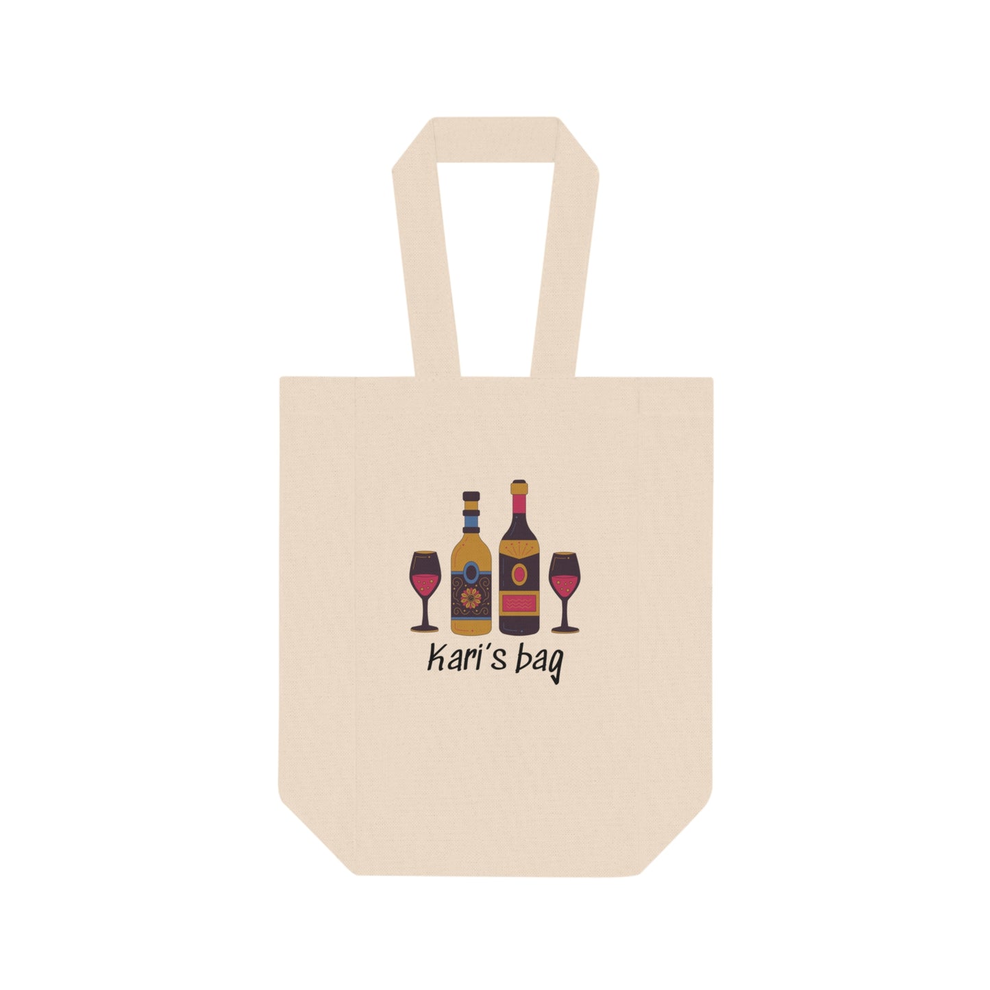 Personalized Double Wine Tote Bag, Eco-Friendly Wine Holder, Perfect for Wine Lovers, Gift for Hostess, Wine Tasting Events, Birthday