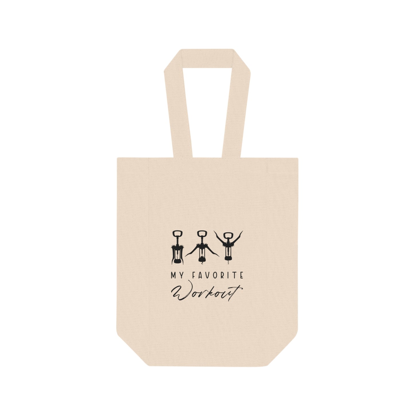 My Favorite Workout Wine Tote Bag, Fun Gift for Wine Lovers, Double Bottle Cooler, Wine Gift Bag, Ideal for Parties, Picnics, Celebrations