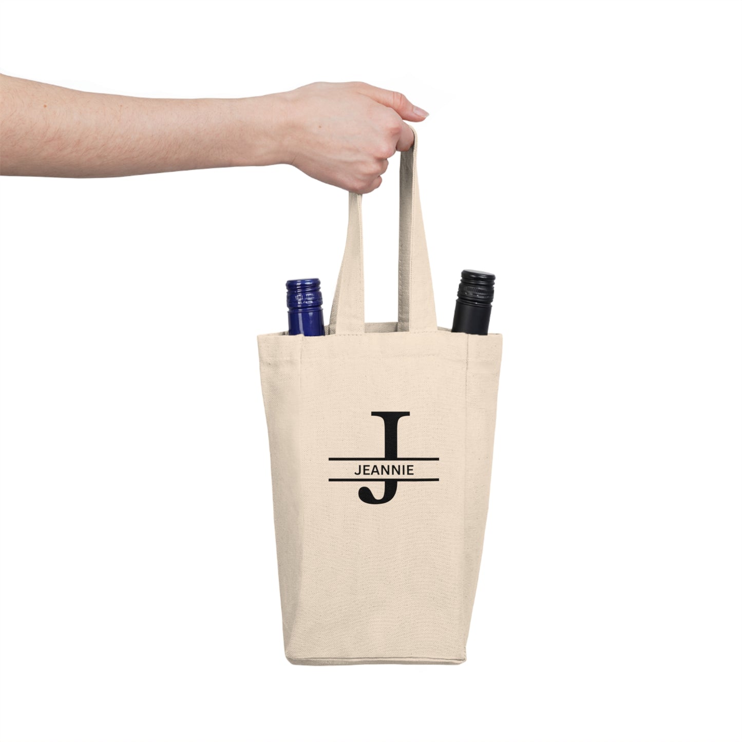 Personalized Double Wine Tote Bag, Eco-Friendly Wine Holder, Perfect for Wine Lovers, Gift for Hostess,