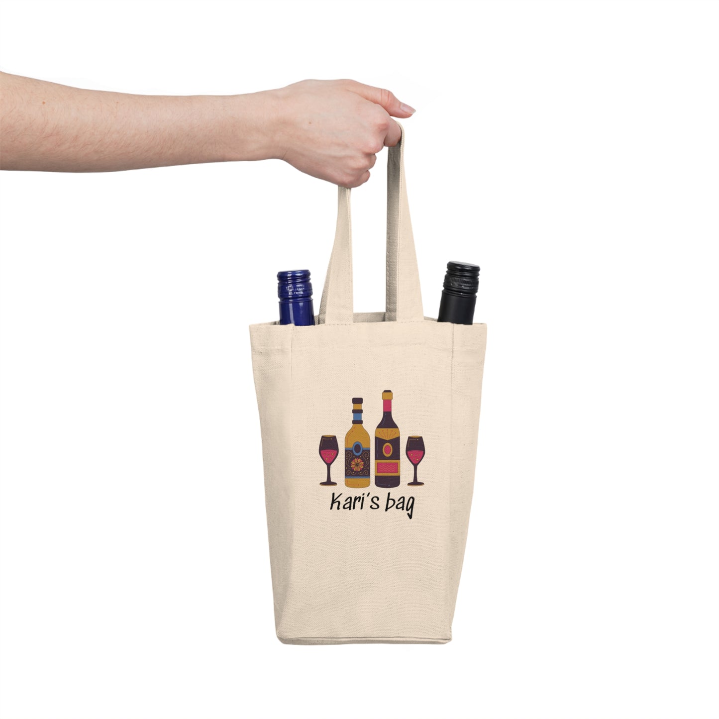 Personalized Double Wine Tote Bag, Eco-Friendly Wine Holder, Perfect for Wine Lovers, Gift for Hostess, Wine Tasting Events, Birthday