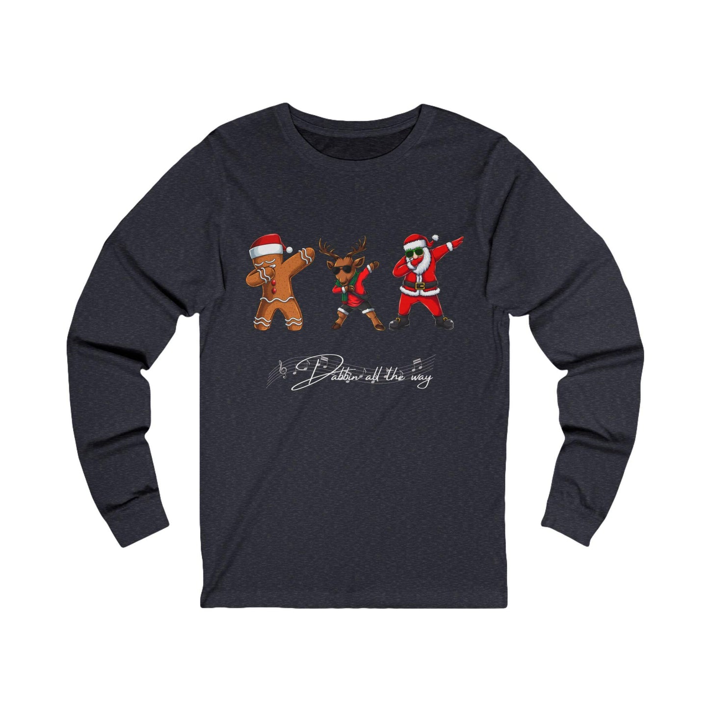 Dabbin Santa Long Sleeve Tee, Funny Festive Shirt, Christmas Dance T-Shirt, Holiday Cheer Top for Men Women, Unisex Jersey Tee