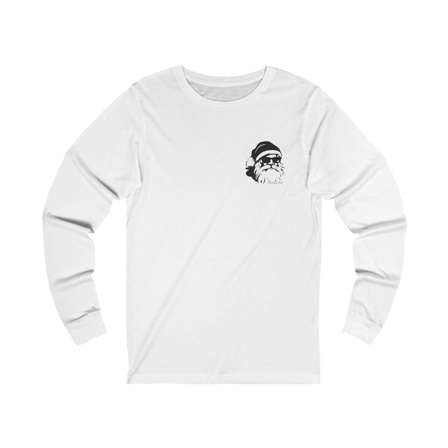Black & White Santa Sunglasses Unisex Tee, Christmas Long Sleeve Jersey Shirt, Holiday Gift Idea, Xmas Apparel, Santa Claus Top, Funny Santa