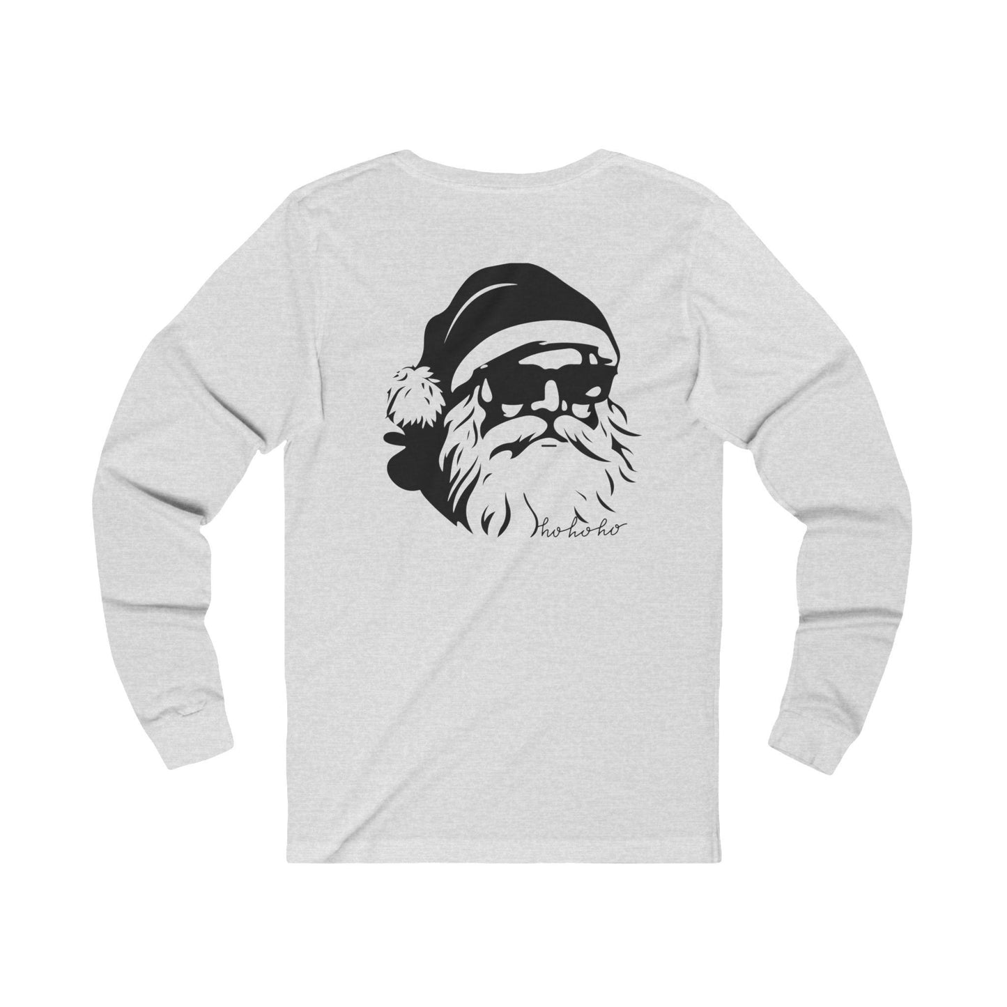 Black & White Santa Sunglasses Unisex Tee, Christmas Long Sleeve Jersey Shirt, Holiday Gift Idea, Xmas Apparel, Santa Claus Top, Funny Santa