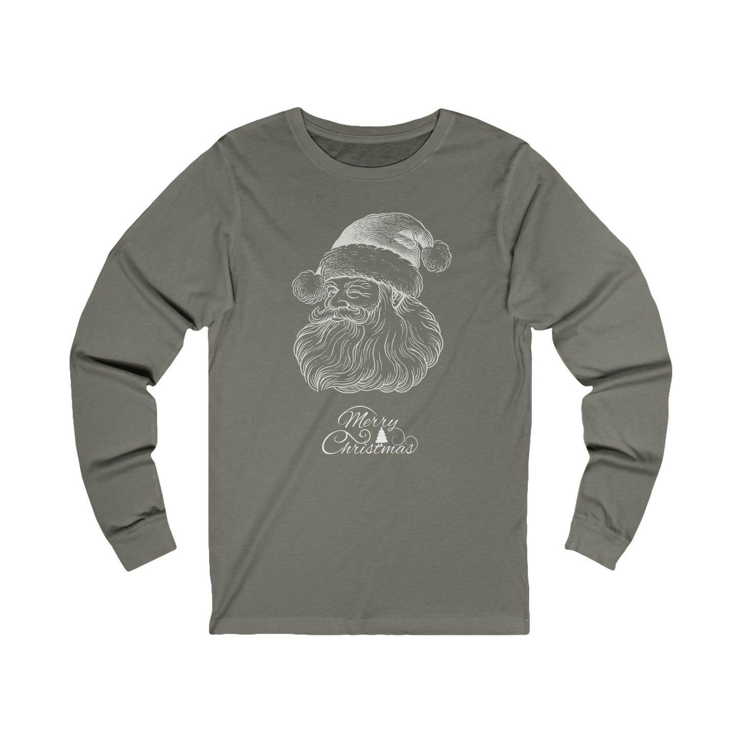 Merry Christmas Santa long sleeve unisex tee - Holiday shirt - Festive T-shirt