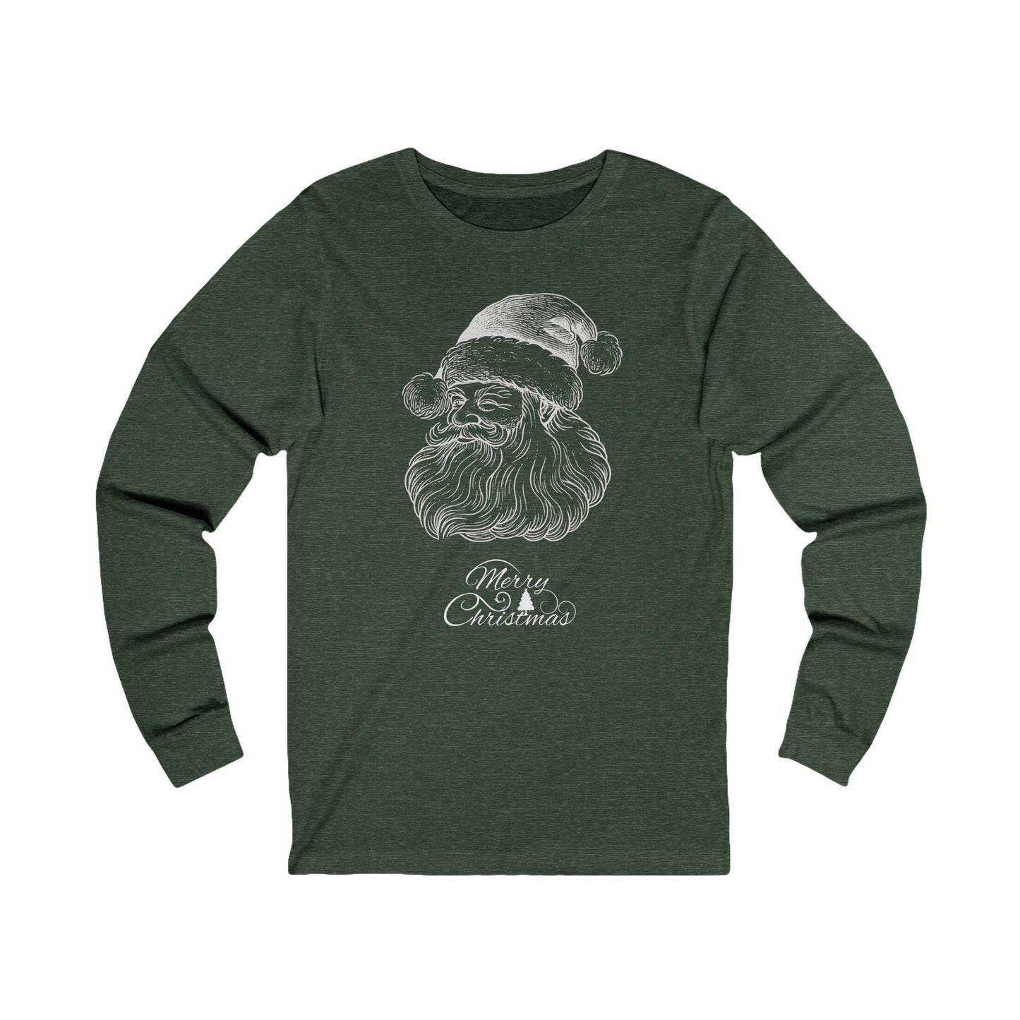 Merry Christmas Santa long sleeve unisex tee - Holiday shirt - Festive T-shirt