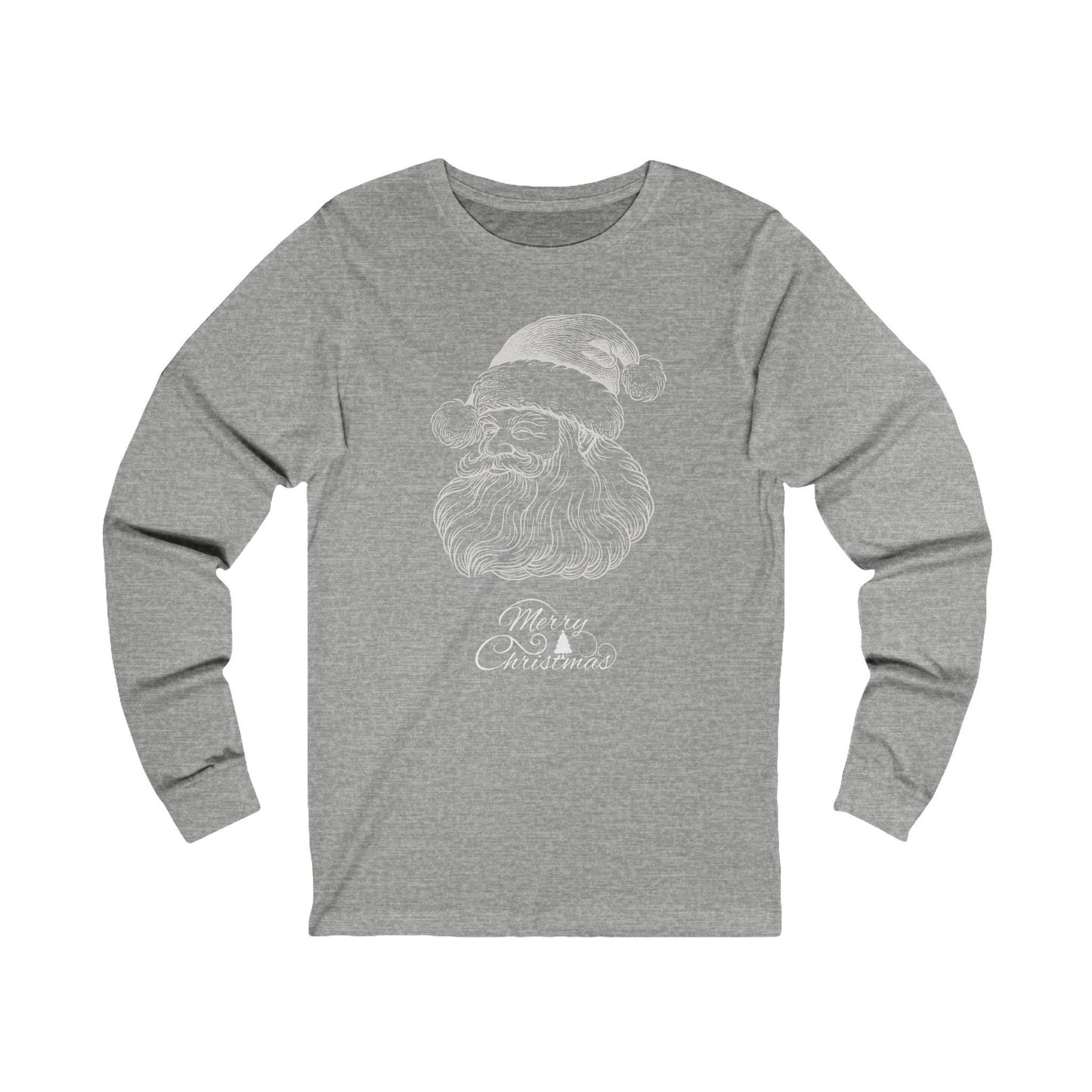Merry Christmas Santa long sleeve unisex tee - Holiday shirt - Festive T-shirt