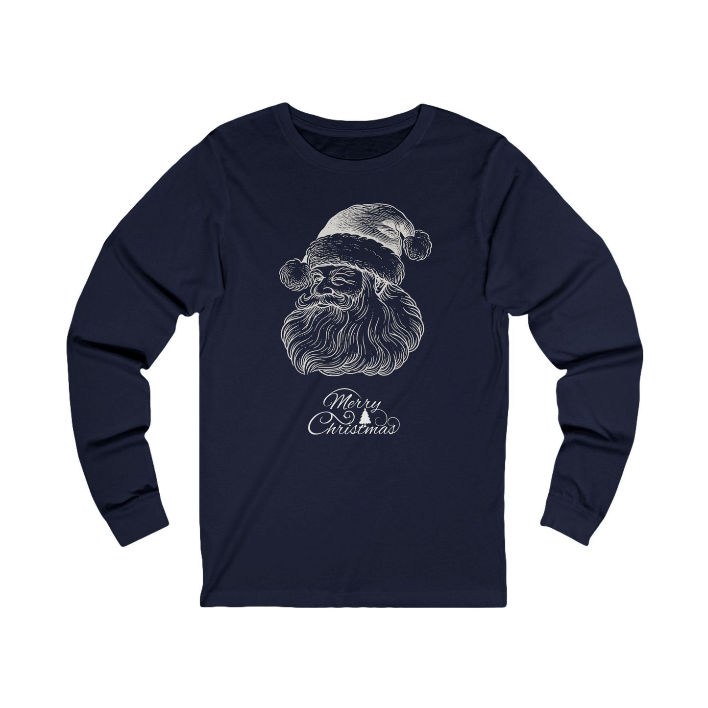 Merry Christmas Santa long sleeve unisex tee - Holiday shirt - Festive T-shirt