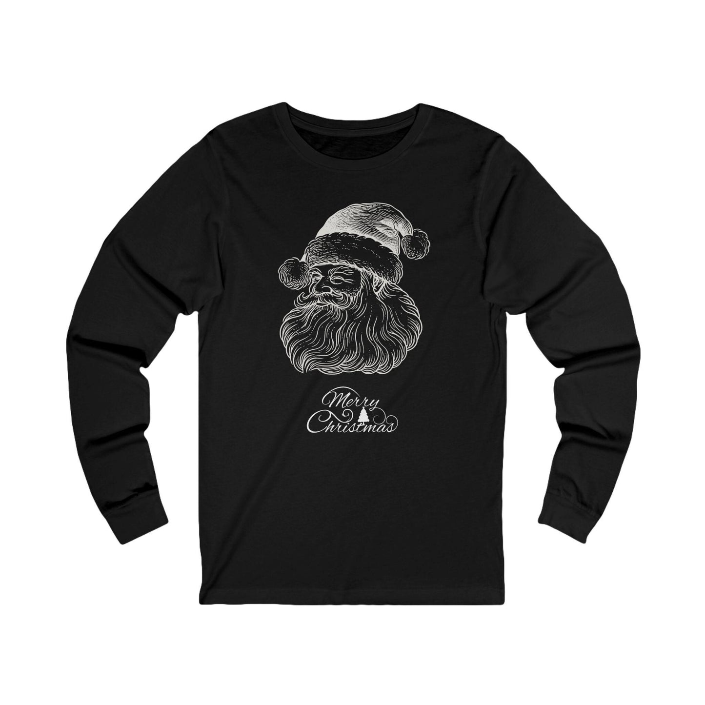 Merry Christmas Santa long sleeve unisex tee - Holiday shirt - Festive T-shirt