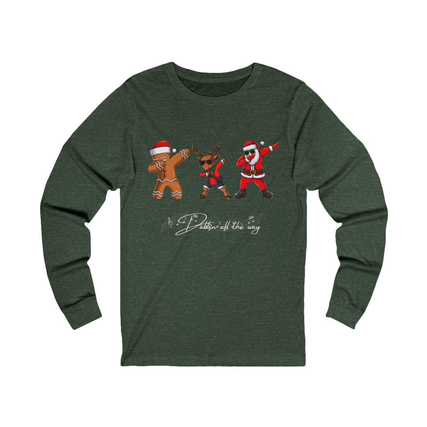 Dabbin Santa Long Sleeve Tee, Funny Festive Shirt, Christmas Dance T-Shirt, Holiday Cheer Top for Men Women, Unisex Jersey Tee