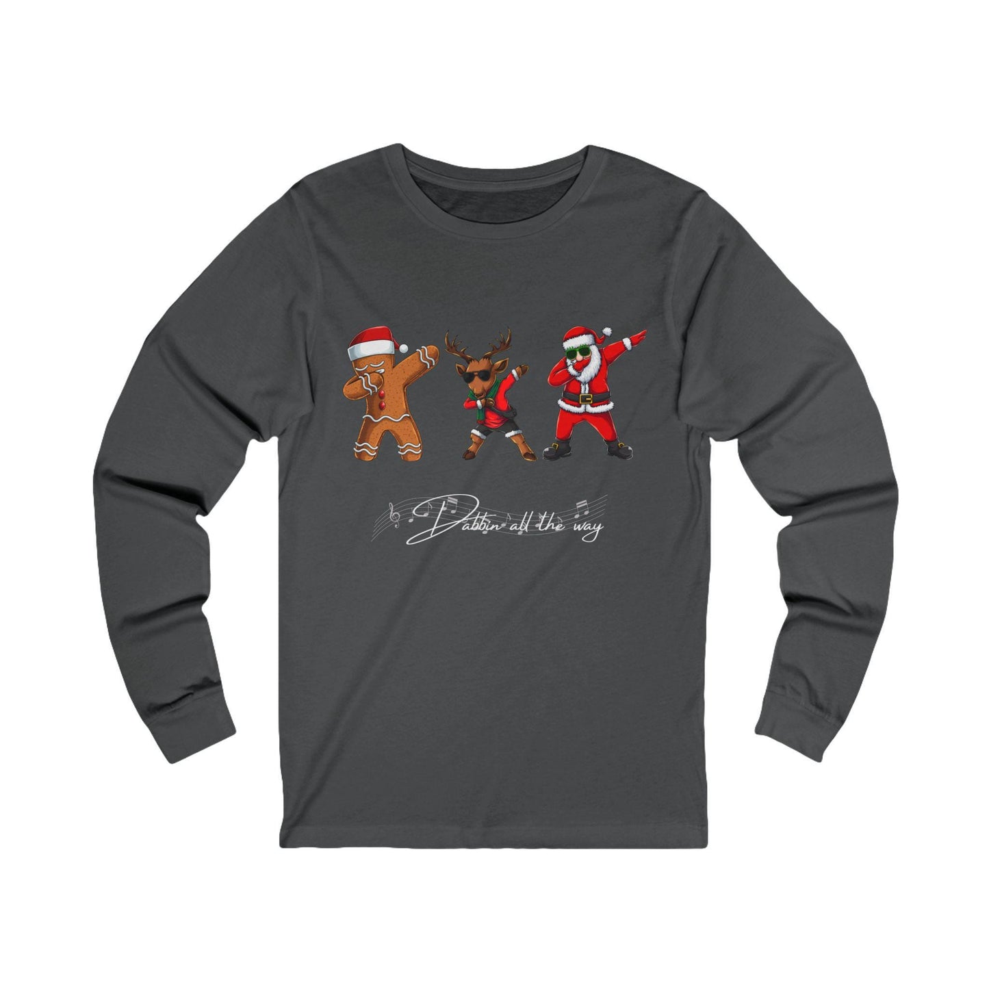 Dabbin Santa Long Sleeve Tee, Funny Festive Shirt, Christmas Dance T-Shirt, Holiday Cheer Top for Men Women, Unisex Jersey Tee