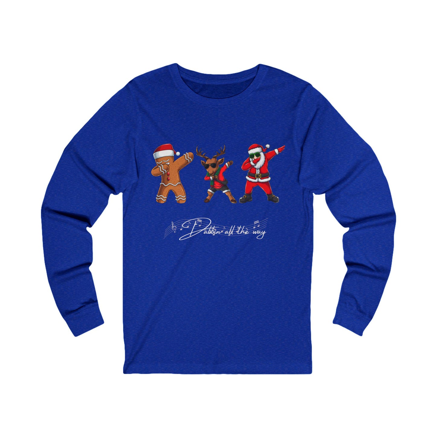 Dabbin Santa Long Sleeve Tee, Funny Festive Shirt, Christmas Dance T-Shirt, Holiday Cheer Top for Men Women, Unisex Jersey Tee