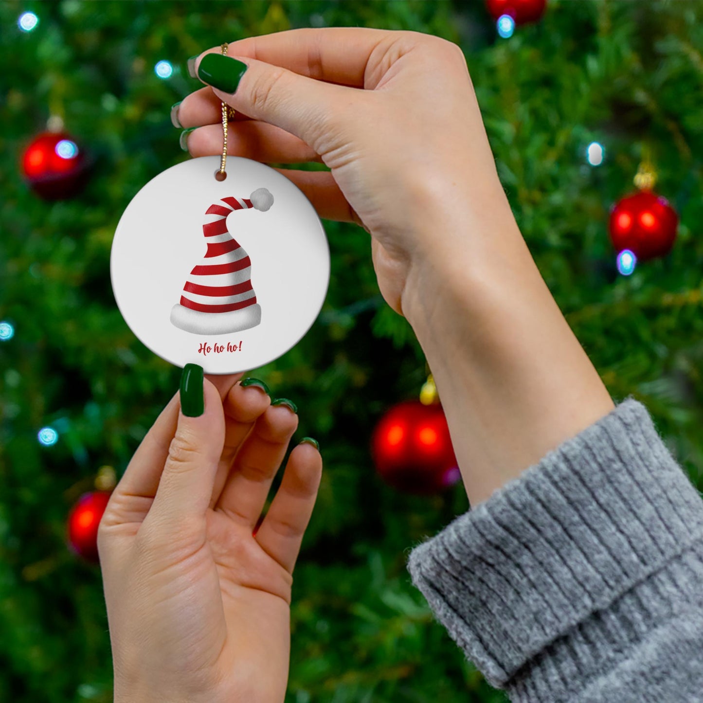 Whimsical Holiday Ceramic Ornaments, Unique Christmas Decor, Fun Gift for Tree, Ho Ho Ho! Christmas Spirit, Holiday Celebrations, Home