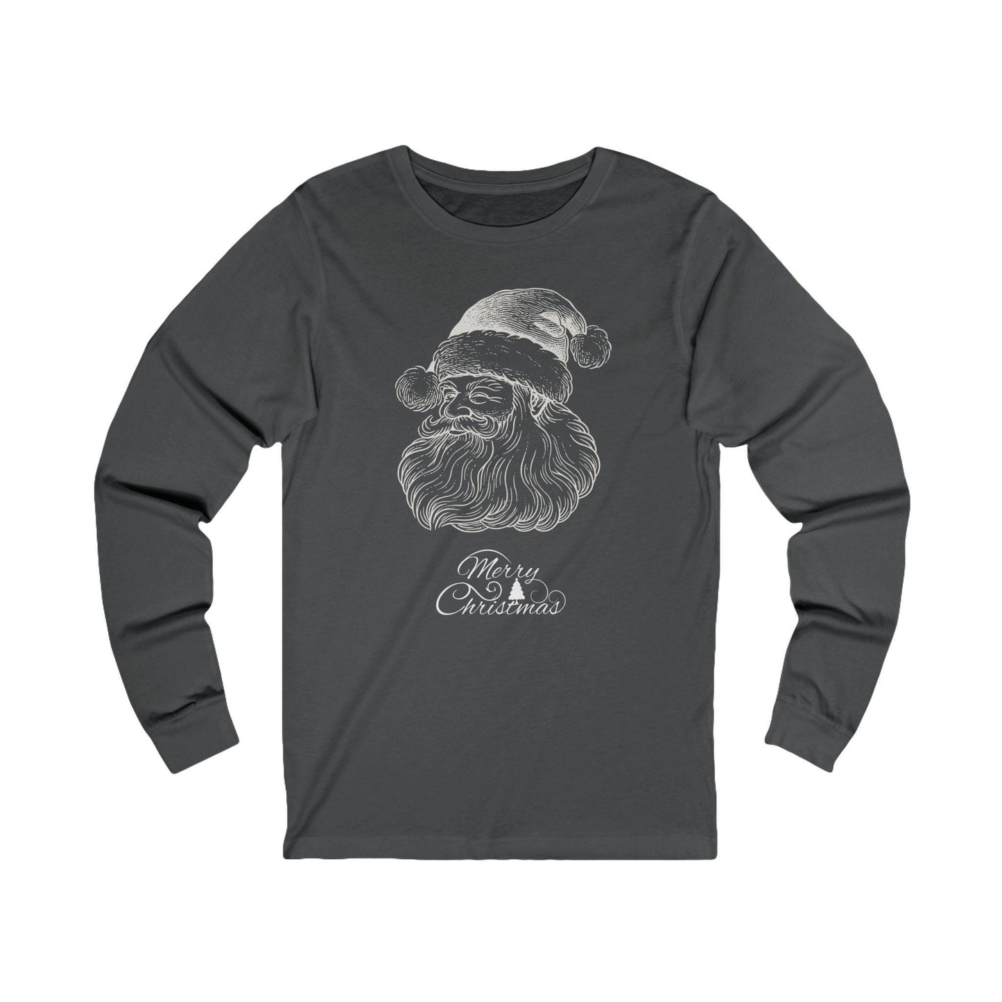Merry Christmas Santa long sleeve unisex tee - Holiday shirt - Festive T-shirt