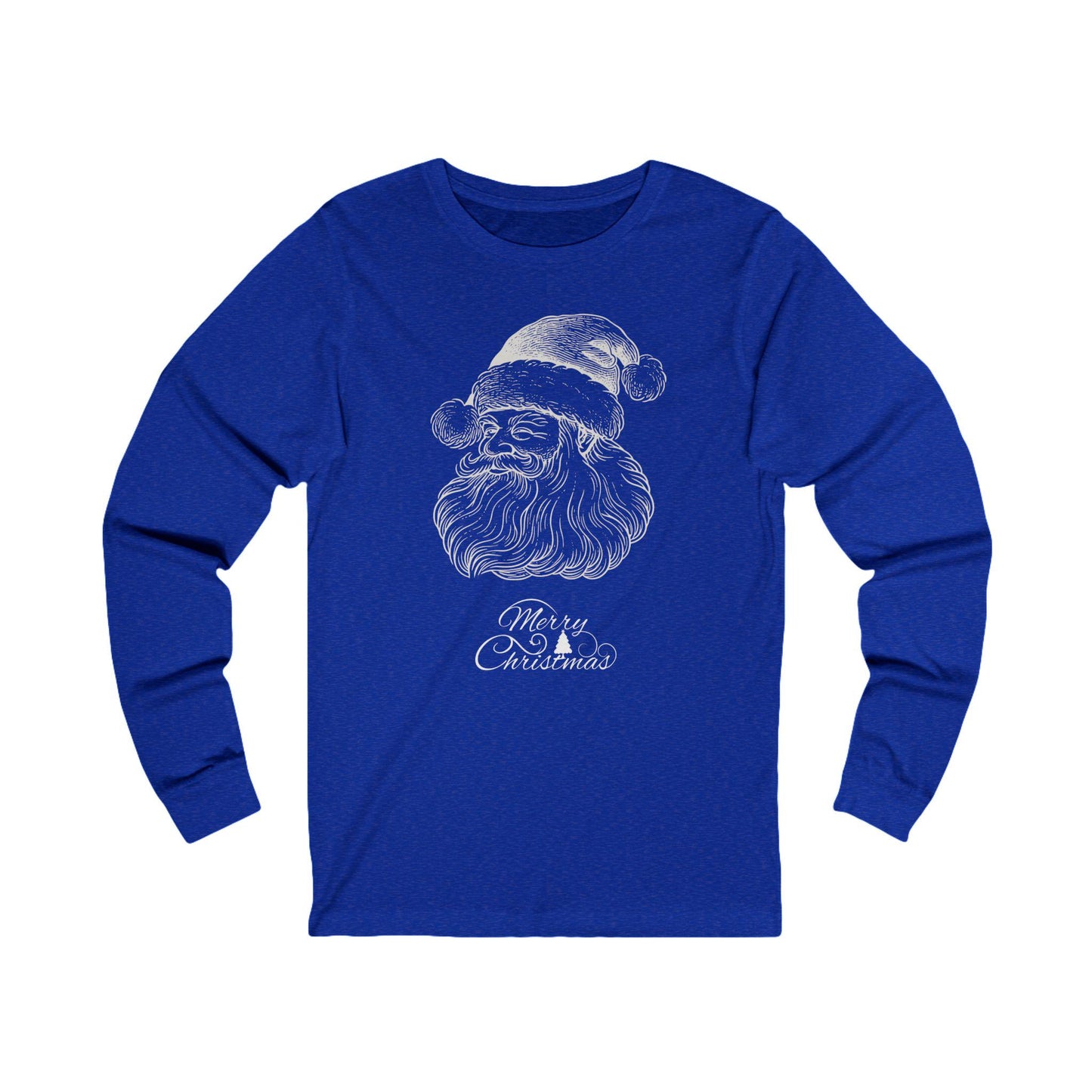 Merry Christmas Santa long sleeve unisex tee - Holiday shirt - Festive T-shirt