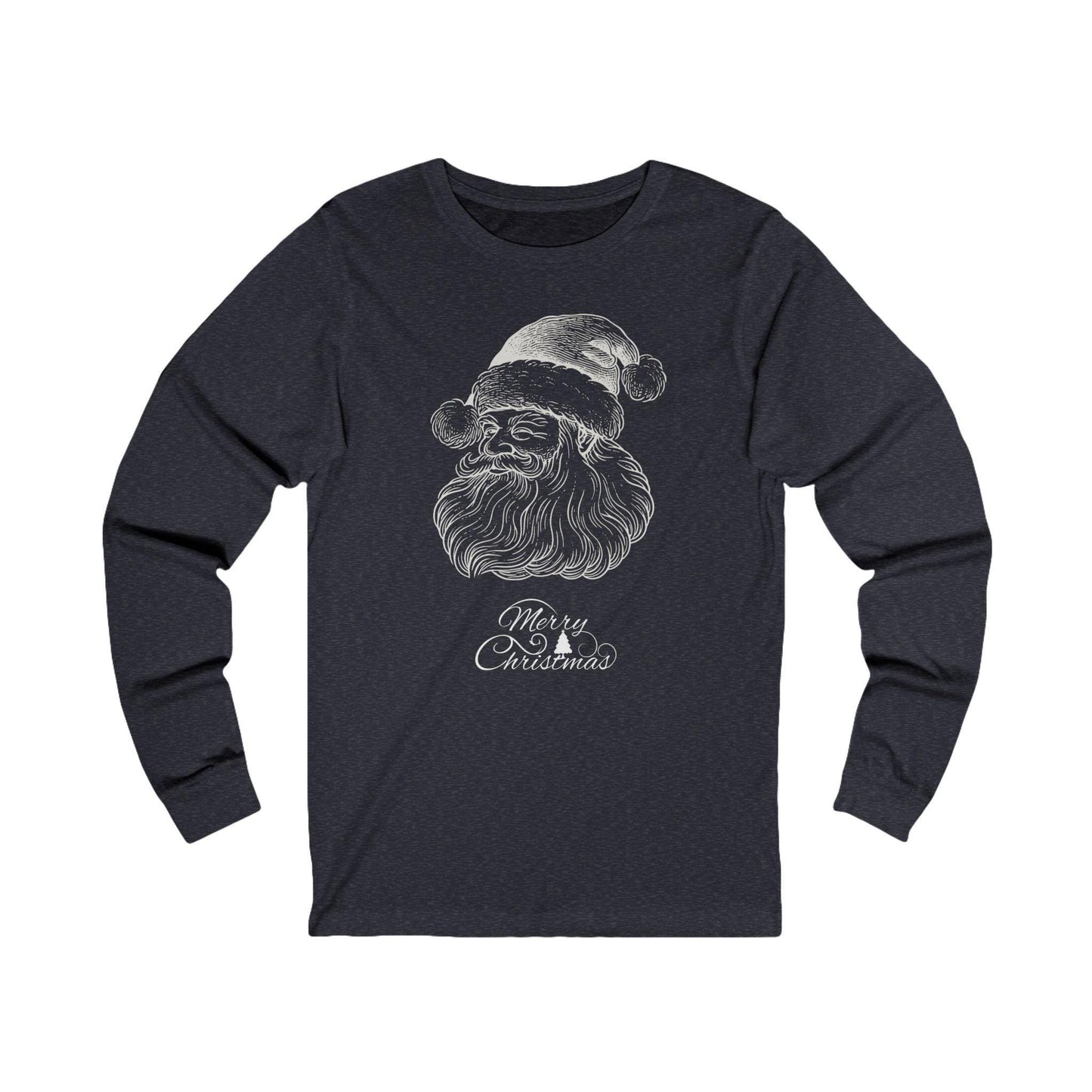 Merry Christmas Santa long sleeve unisex tee - Holiday shirt - Festive T-shirt