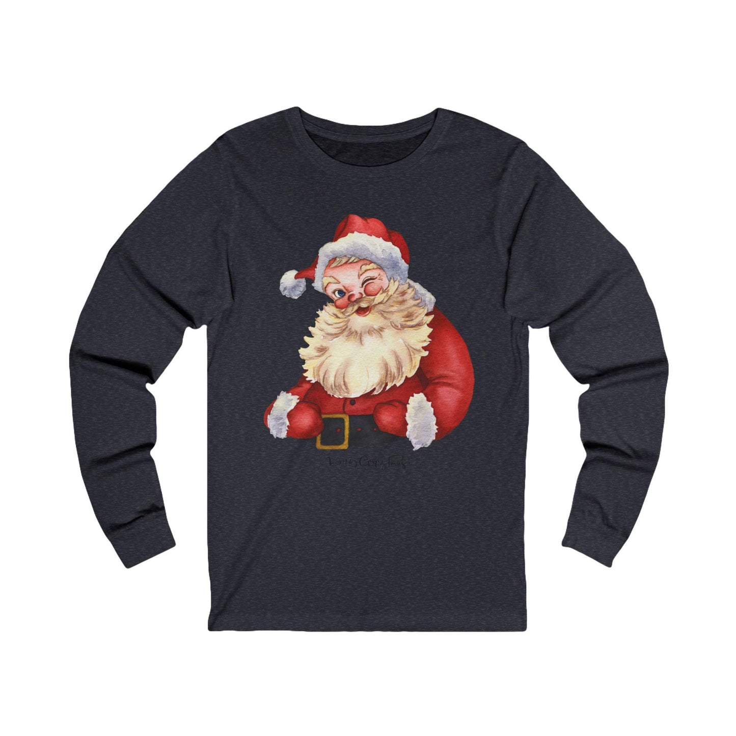 Vintage Santa Long Sleeve Tee - Christmas Holiday Long Sleeve Shirt, Retro Santa Claus Tee, Festive Gift Shirt, Xmas Apparel,