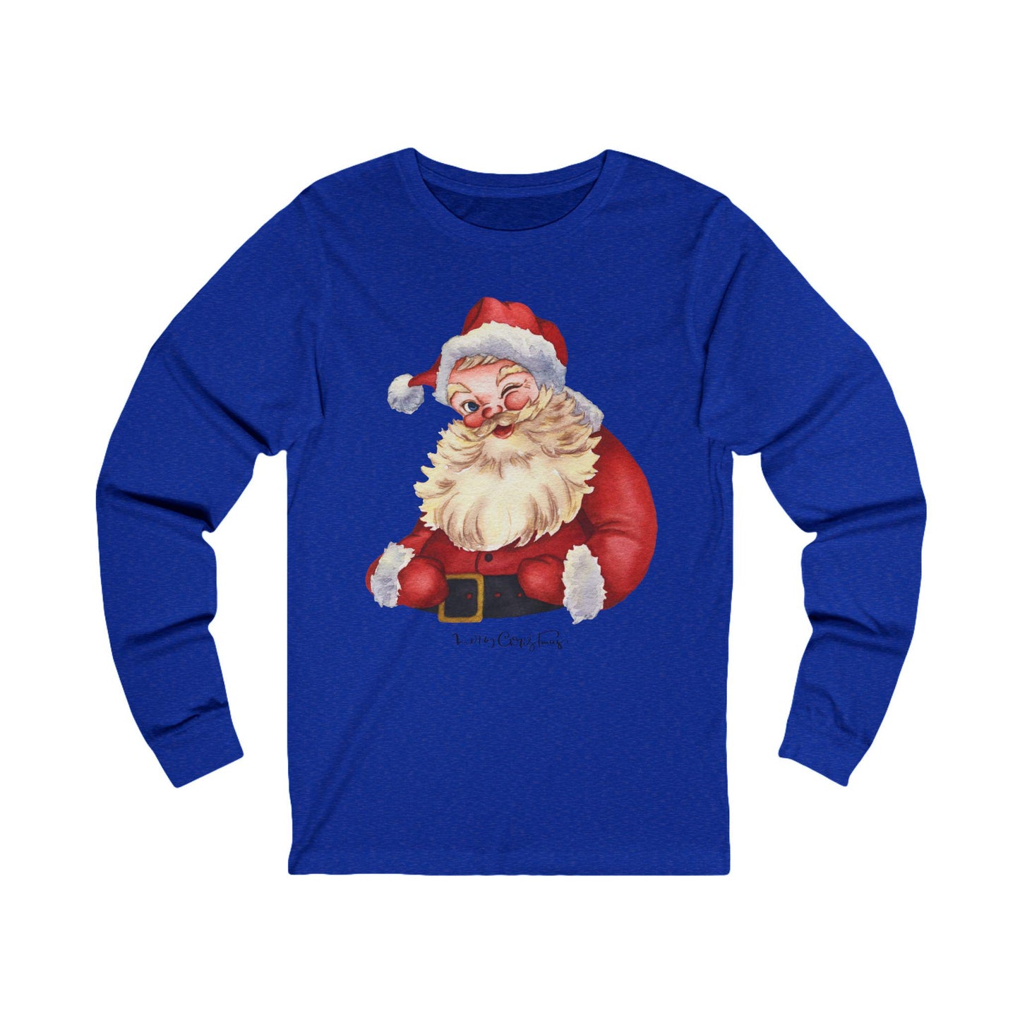 Vintage Santa Long Sleeve Tee - Christmas Holiday Long Sleeve Shirt, Retro Santa Claus Tee, Festive Gift Shirt, Xmas Apparel,