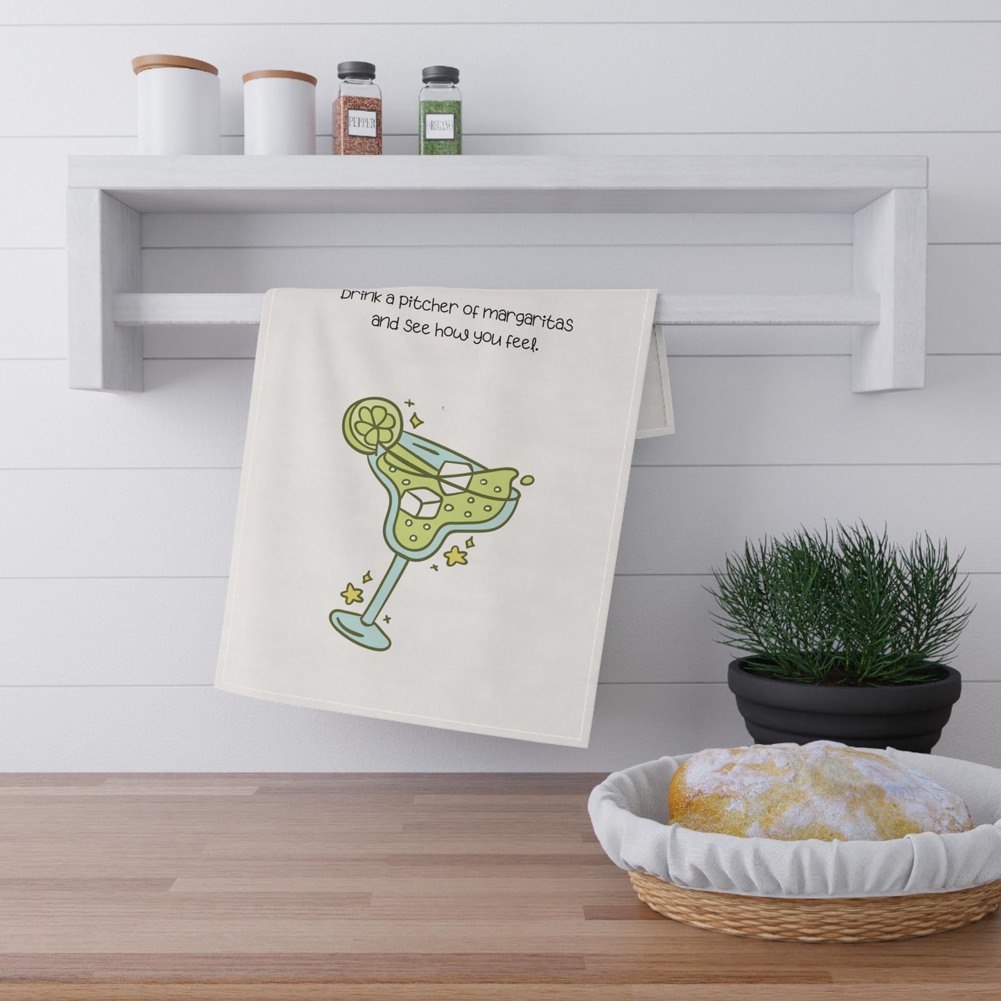 Margarita Diet Tip- tea towel- humorous kitchen towel