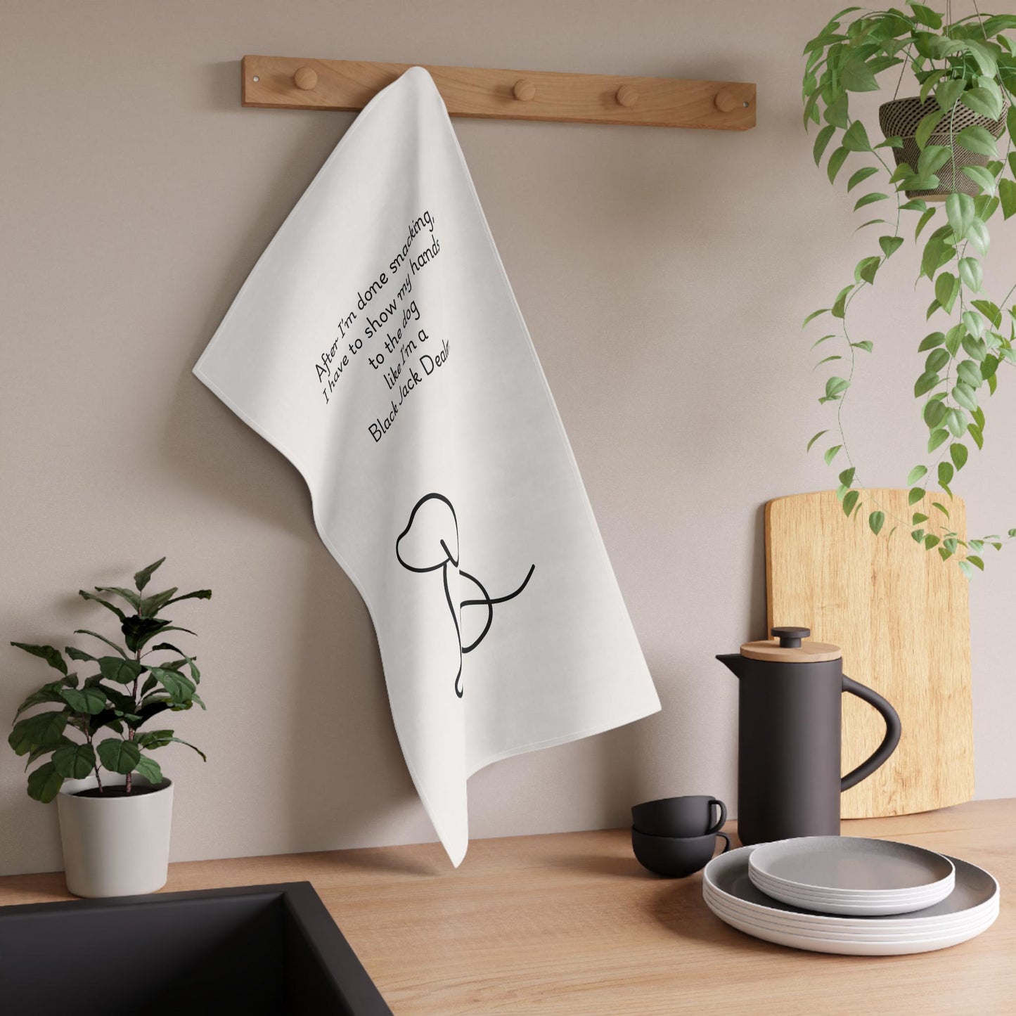 Funny dog tea towel_humorous kitchen towel