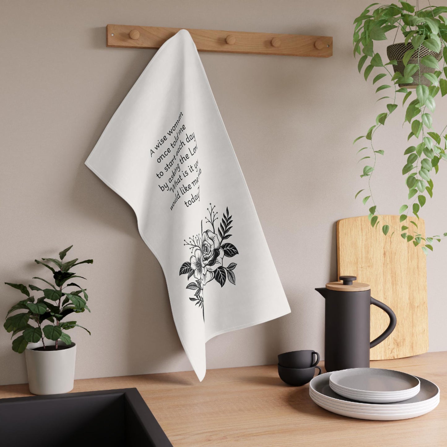 Inspirational tea towel_floral kitchen towel