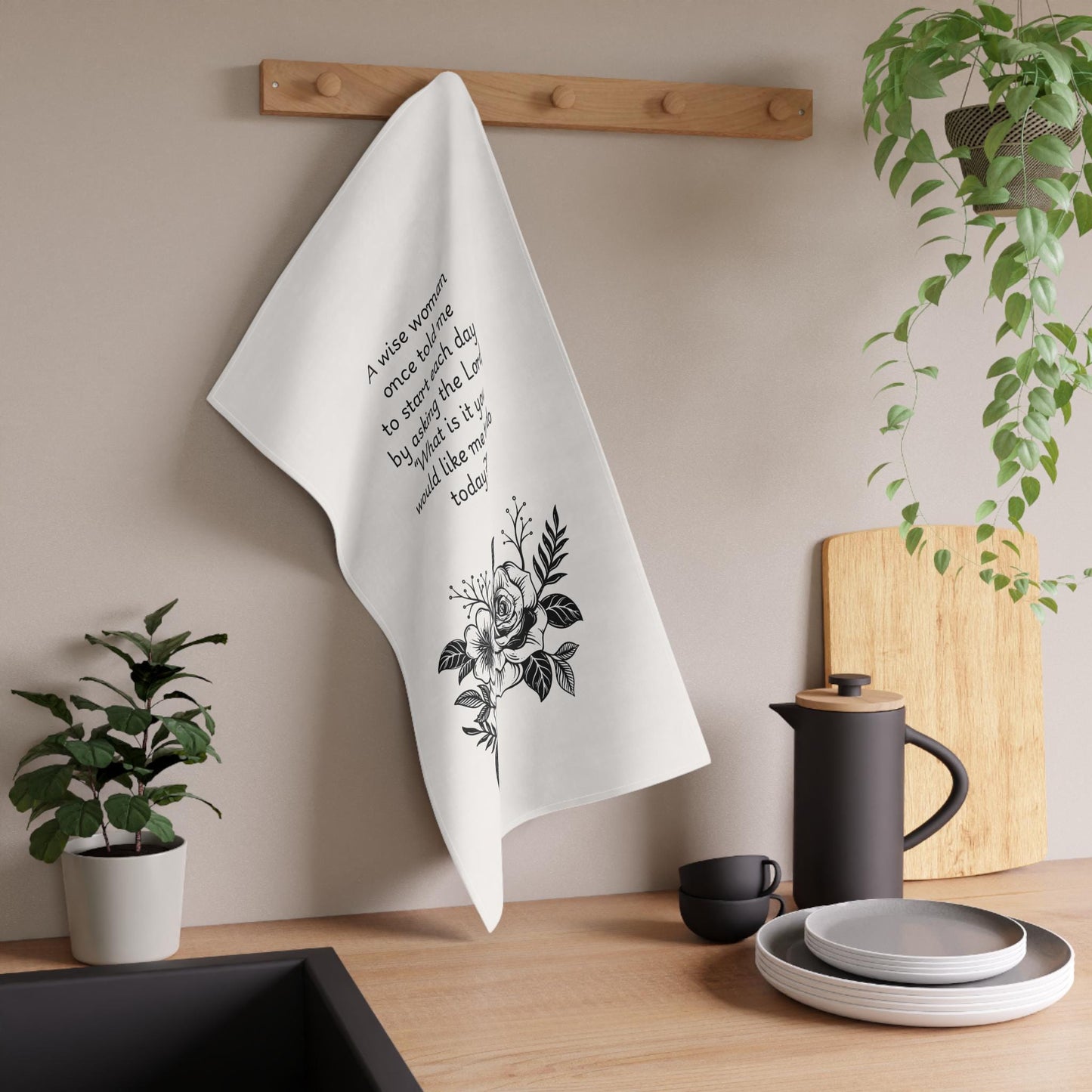 Inspirational tea towel_floral kitchen towel