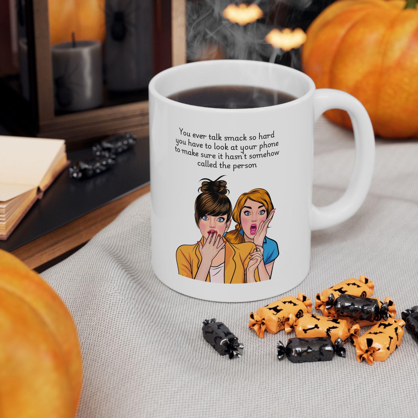 Retro Funny Ceramic Mug - You ever talk smack so hard Design, Gift for Friends, Coffee Lovers, Birthday, Office Humor