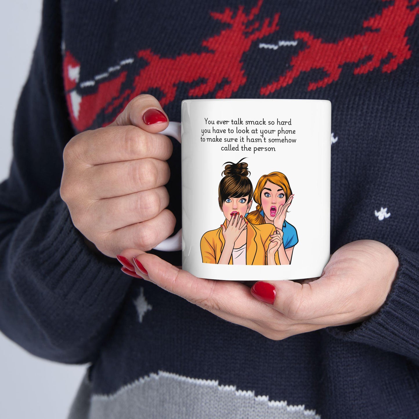 Retro Funny Ceramic Mug - You ever talk smack so hard Design, Gift for Friends, Coffee Lovers, Birthday, Office Humor