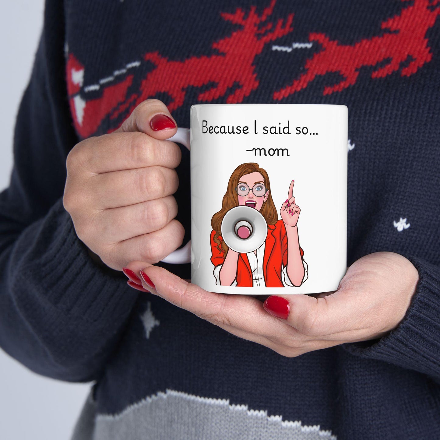 Retro Funny Ceramic Mug - 'Because I said so' Design, Gift for Friends, Coffee Lovers, Birthday, Office Humor