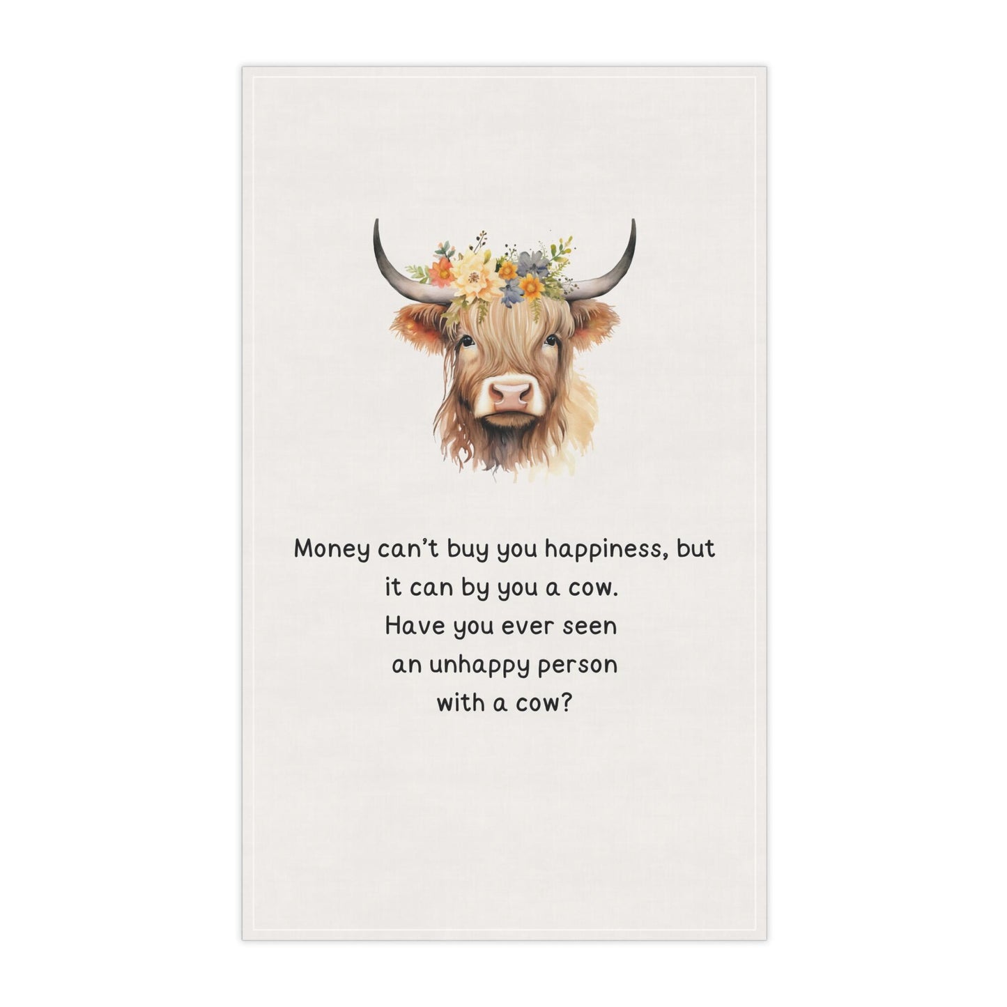 Funny Cow tea towel perfect combo of humor and decor for cow lovers