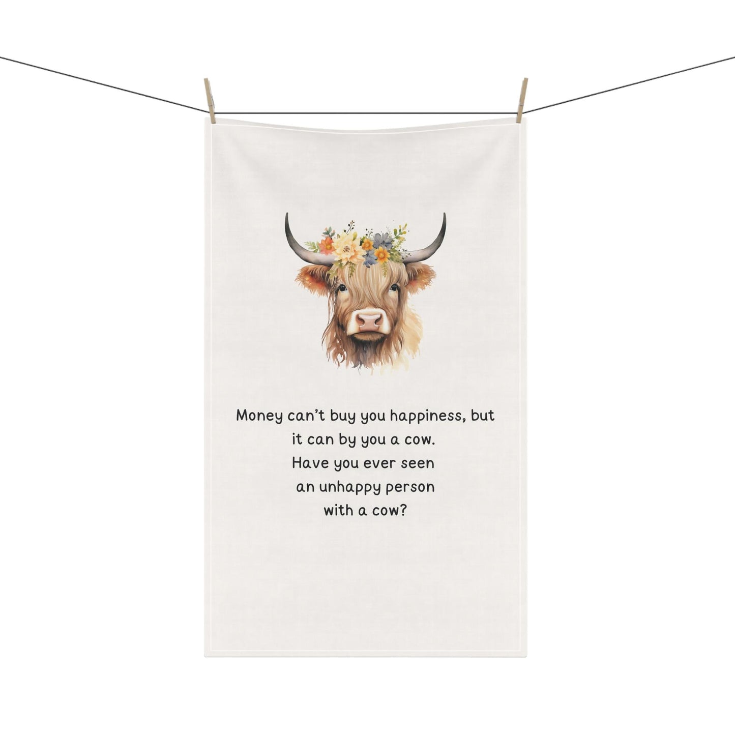 Funny Cow tea towel perfect combo of humor and decor for cow lovers
