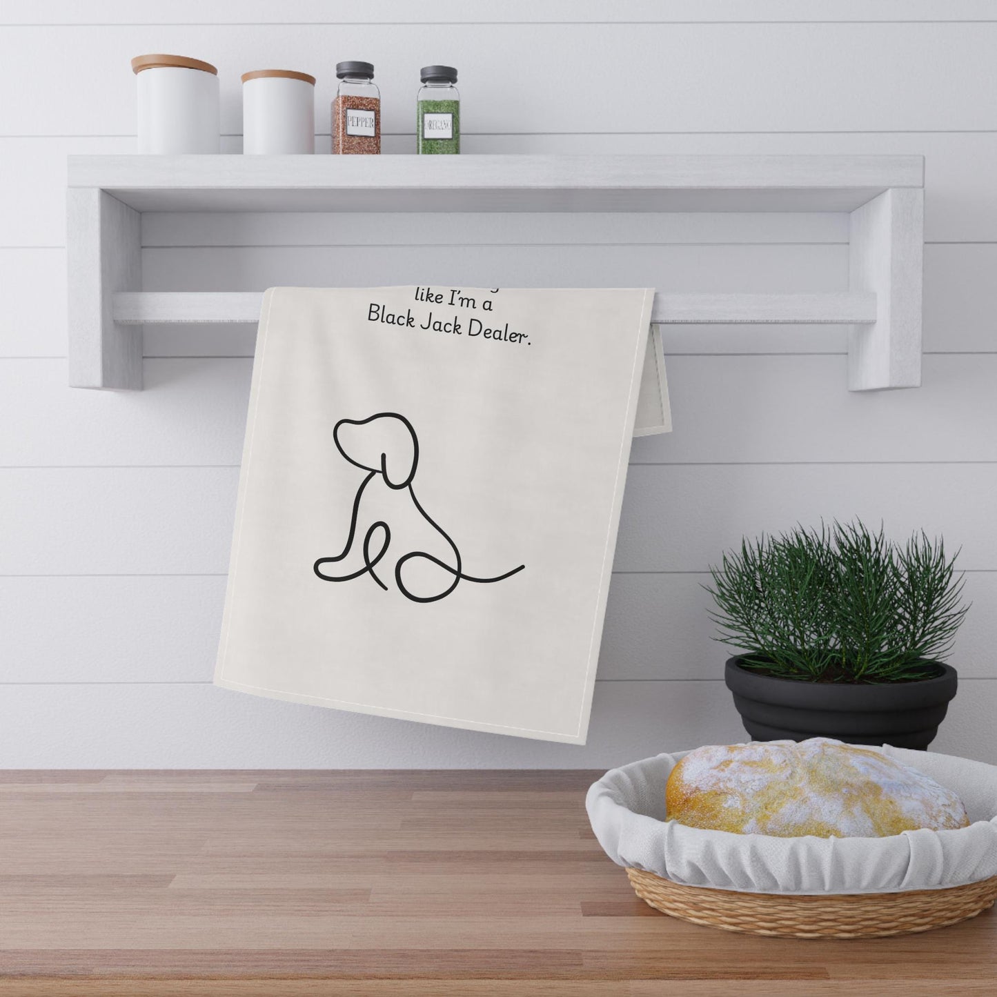 Funny dog tea towel_humorous kitchen towel