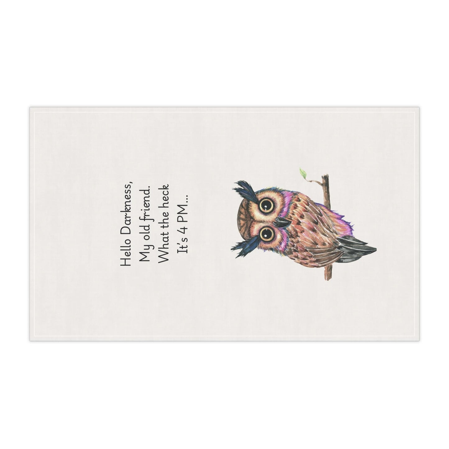 Funny Owl tea towel_Fun Humor kitchen towel