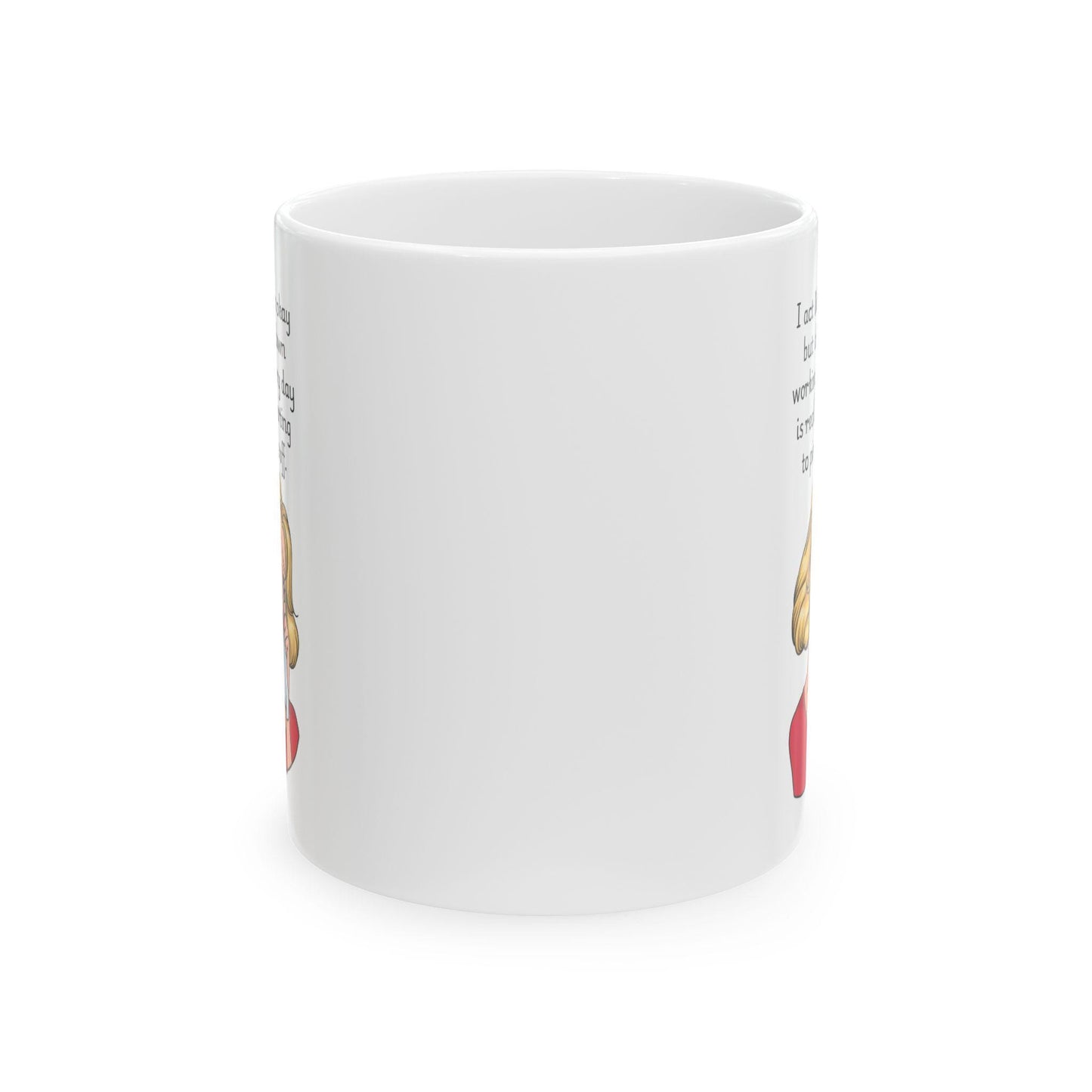 Retro Funny Ceramic Mug - I act like Im okay Design, Gift for Friends, Coffee Lovers, Birthday, Office Humor