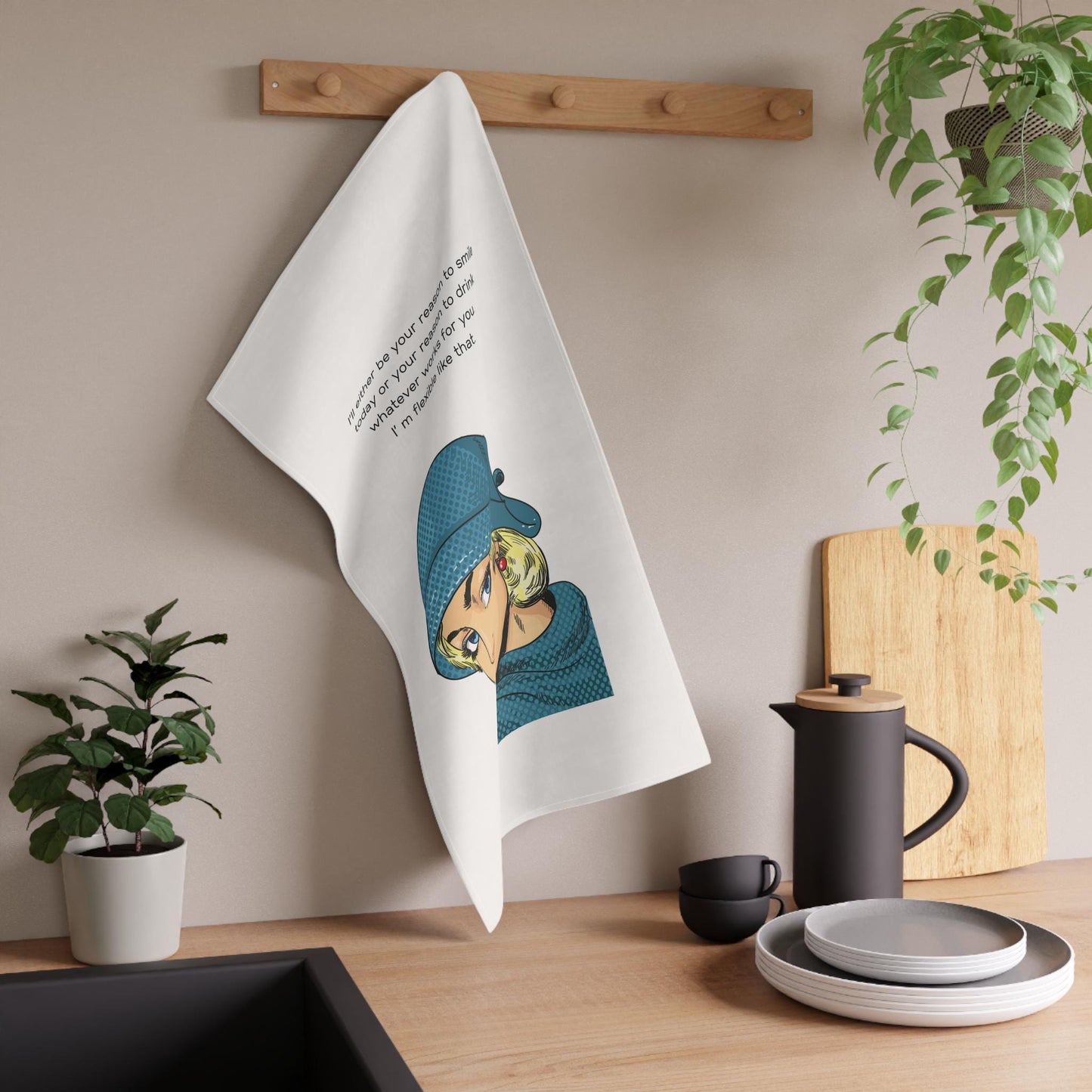 Funny Tea towel _ humorous kitchen towel decor