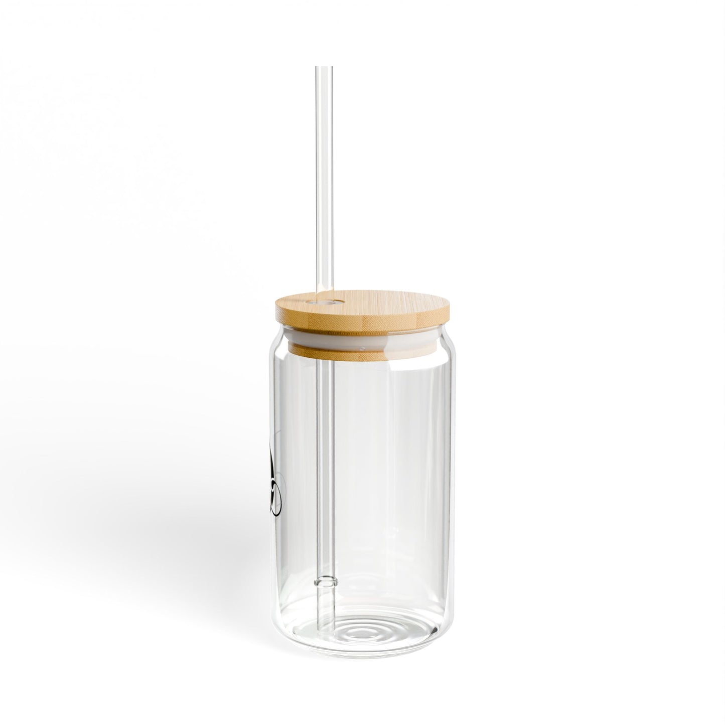 Custom Initial Sipper Glass 16 oz with Lid & Straw, great for iced coffee