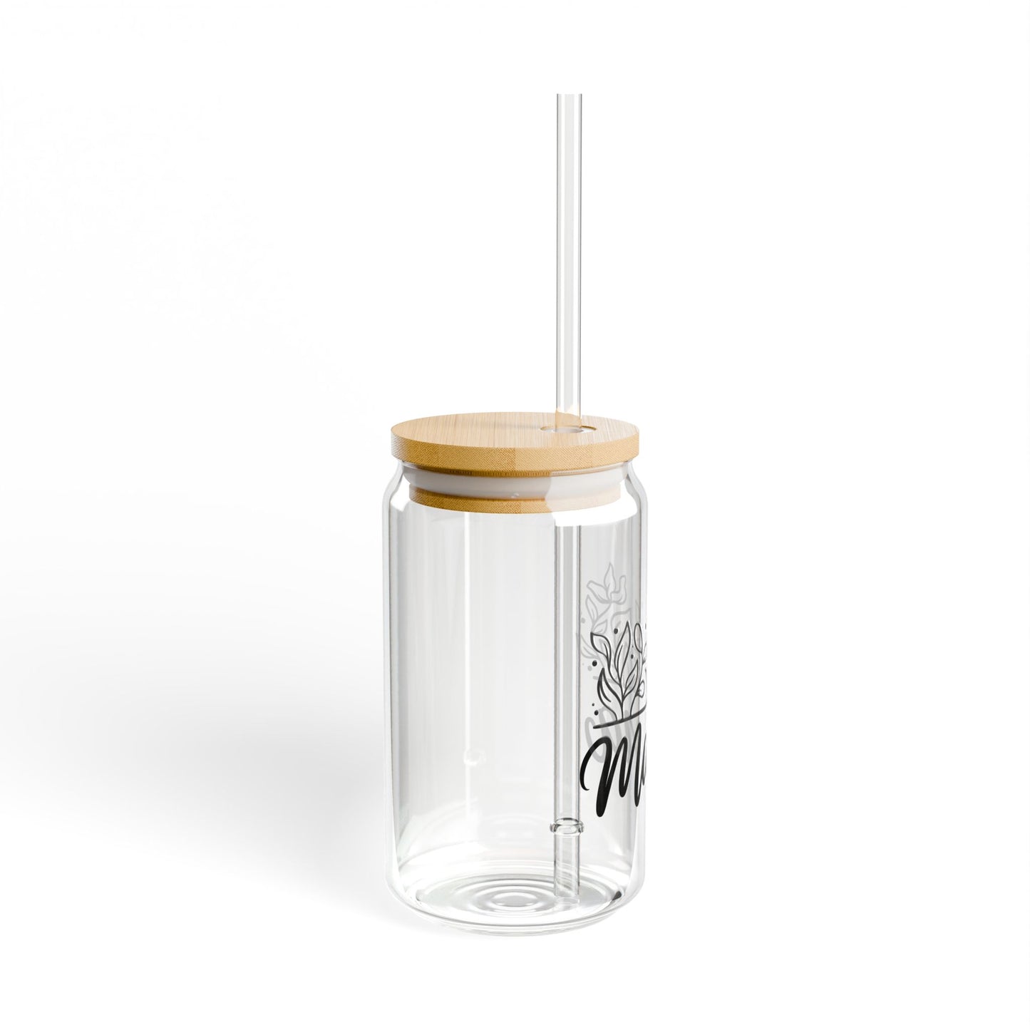Mama Sipper Glass 16 oz with Lid & Straw