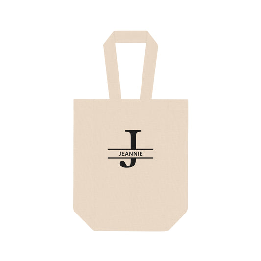 Personalized Double Wine Tote Bag, Eco-Friendly Wine Holder, Perfect for Wine Lovers, Gift for Hostess,