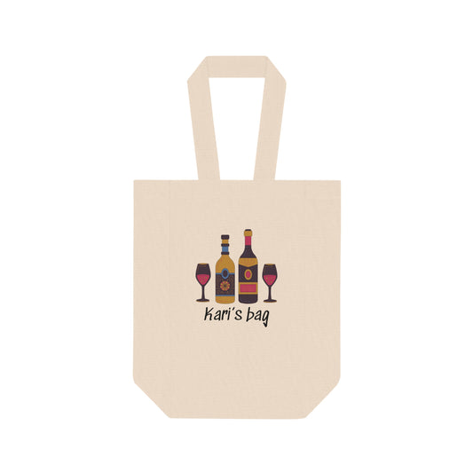 Personalized Double Wine Tote Bag, Eco-Friendly Wine Holder, Perfect for Wine Lovers, Gift for Hostess, Wine Tasting Events, Birthday