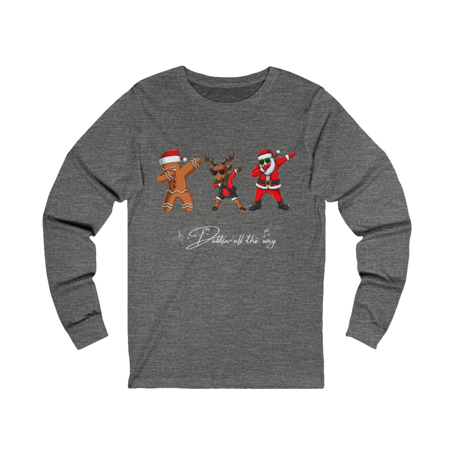Dabbin Santa Long Sleeve Tee, Funny Festive Shirt, Christmas Dance T-Shirt, Holiday Cheer Top for Men Women, Unisex Jersey Tee