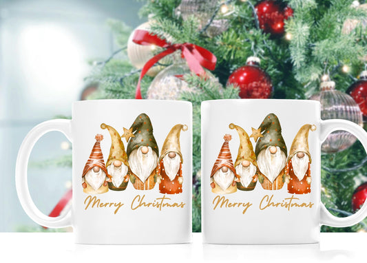 Whimsical Christmas Gnome Ceramic Mug, Cozy Coffee Cup, Gnome Decor, Holiday Gift, Merry Christmas Mug, Seasonal Beverage Drinkware