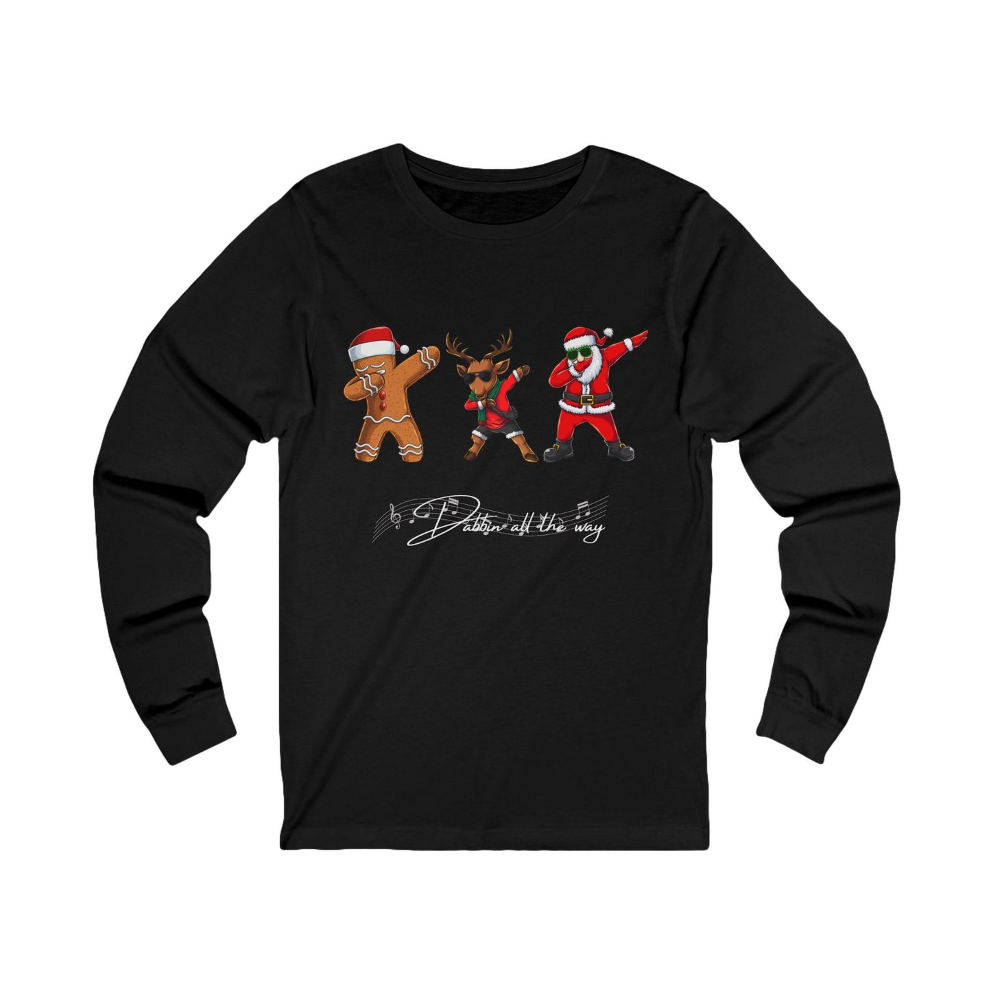 Dabbin Santa Long Sleeve Tee, Funny Festive Shirt, Christmas Dance T-Shirt, Holiday Cheer Top for Men Women, Unisex Jersey Tee