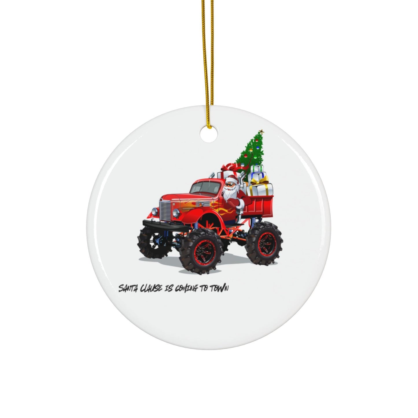 Festive Ceramic Ornaments - Santa Claus is Coming to Town, Christmas Decor, Holiday Decoration, Giftable Keepsake, Tree Ornament