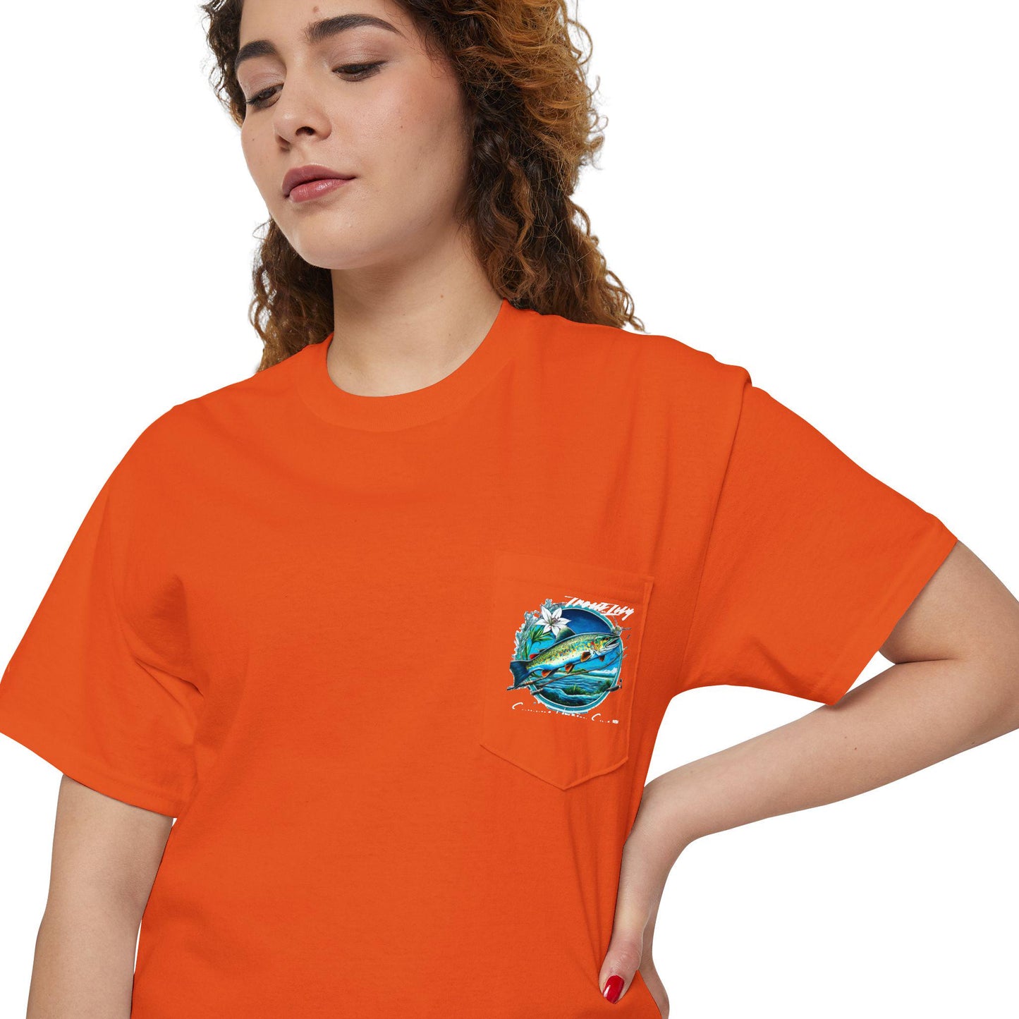 Trout Lily fishing tee pocket logo gift unique