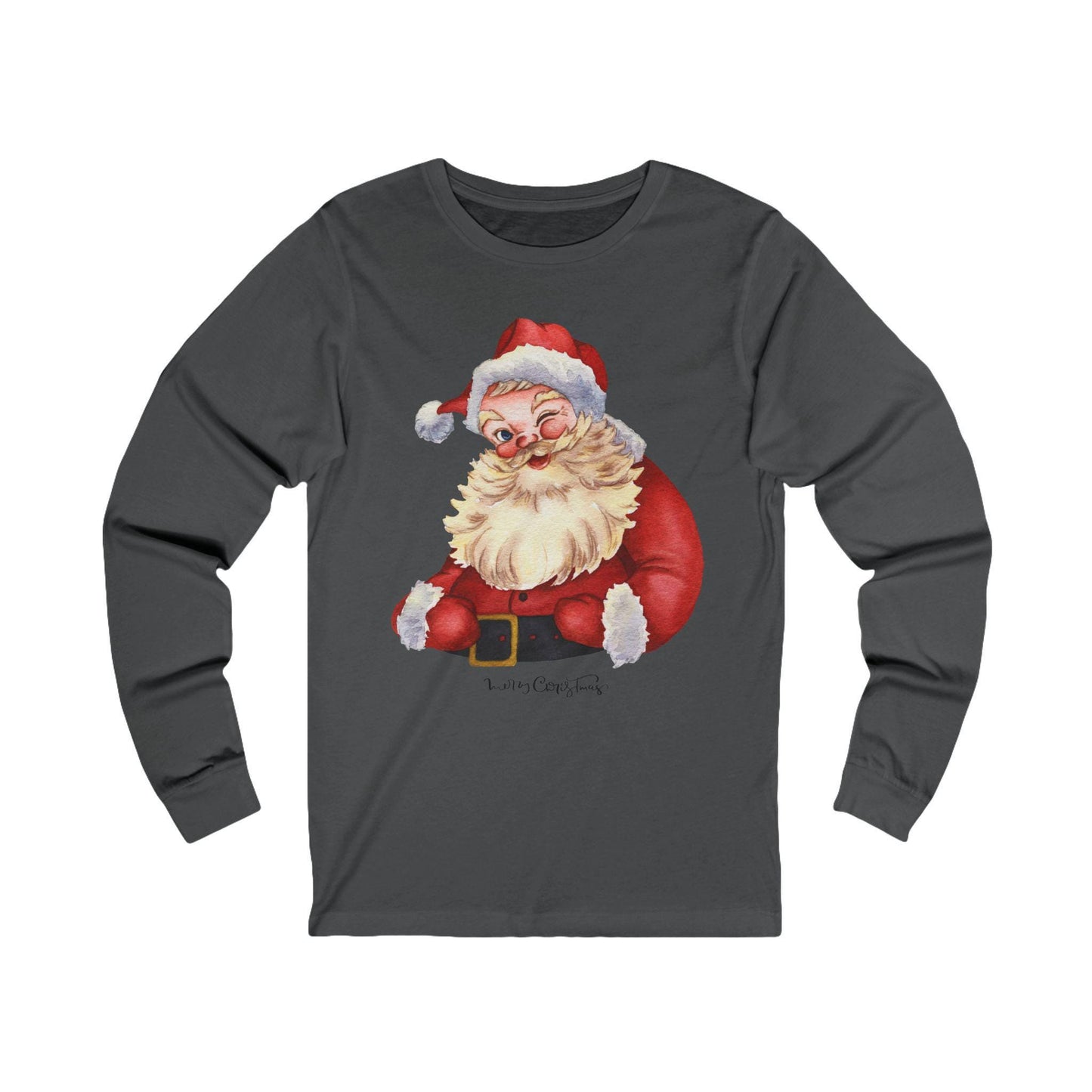 Vintage Santa Long Sleeve Tee - Christmas Holiday Long Sleeve Shirt, Retro Santa Claus Tee, Festive Gift Shirt, Xmas Apparel,