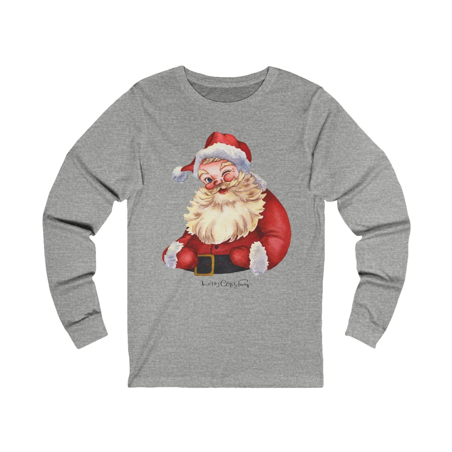Vintage Santa Long Sleeve Tee - Christmas Holiday Long Sleeve Shirt, Retro Santa Claus Tee, Festive Gift Shirt, Xmas Apparel,