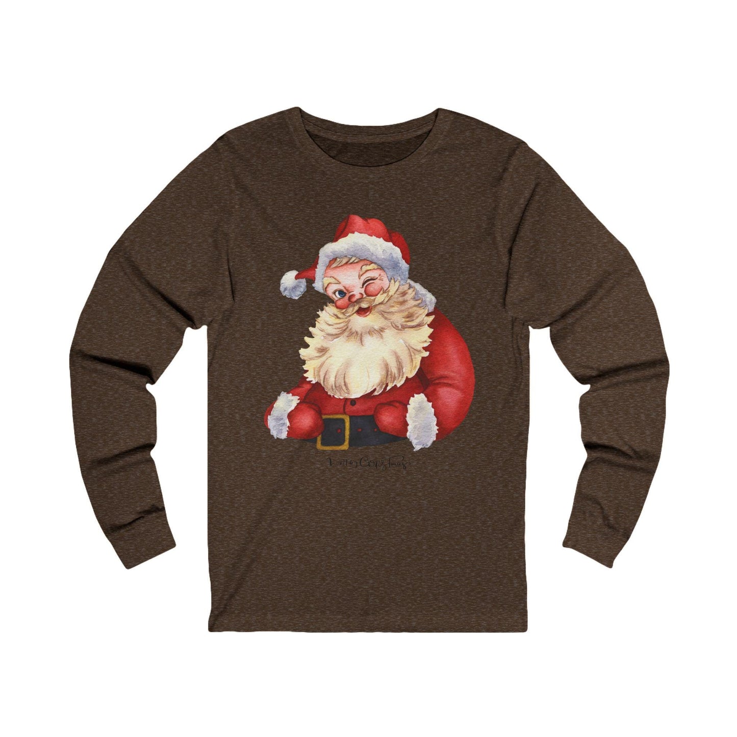 Vintage Santa Long Sleeve Tee - Christmas Holiday Long Sleeve Shirt, Retro Santa Claus Tee, Festive Gift Shirt, Xmas Apparel,