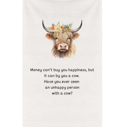 Funny Cow tea towel perfect combo of humor and decor for cow lovers