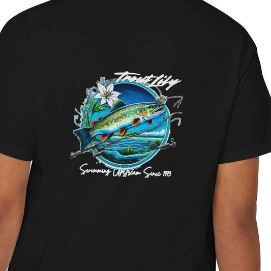 Trout Lily fishing tee pocket logo gift unique